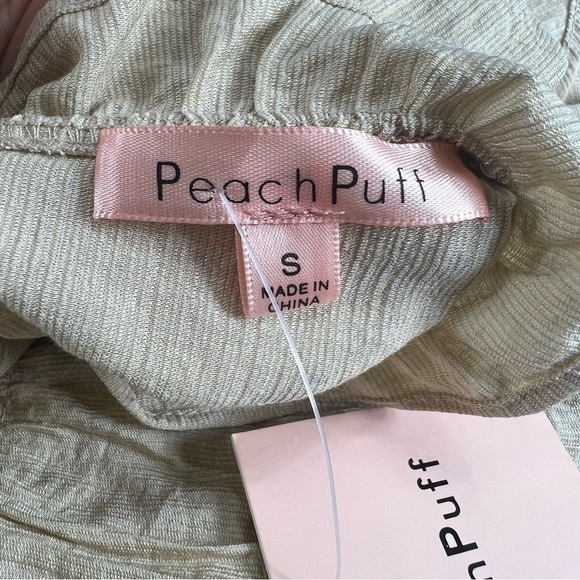 Peach puff beige ruffle lace dress BoHo style size small - Picture 3 of 14